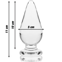 NEBULA SERIES BY IBIZA - MODEL 4 ANAL PLUG BOROSILICATE GLASS 11 X 5 CM CLEAR